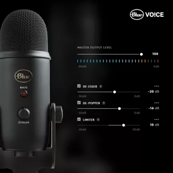 Blue Yeti USB mikrofonas Blackout