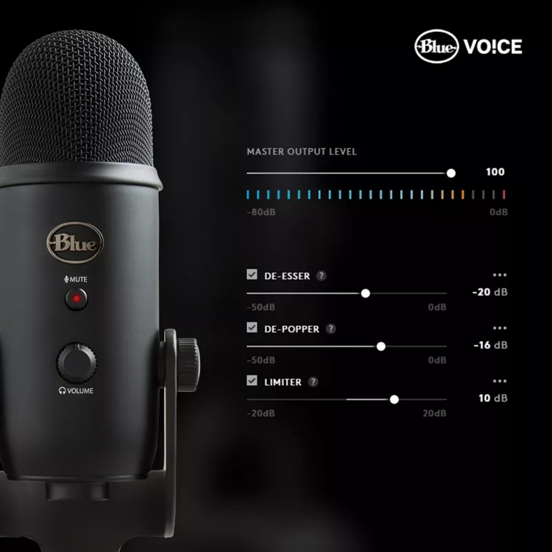 Blue Yeti USB mikrofonas Blackout
