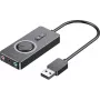 Išorinė USB 2.0 garso kortelė Vention CDRBF — 16 bitų, 44,1–48 kHz, maitinama per USB, 1 m laidas, linijinis įėjimas/išėjimas