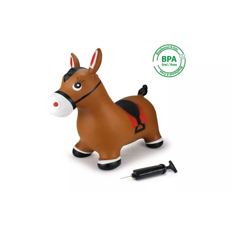 Pripučiamas šokinėjantis žaislas gyvūnėlis Jamara Hopping Animal Horse rudas su pompa
