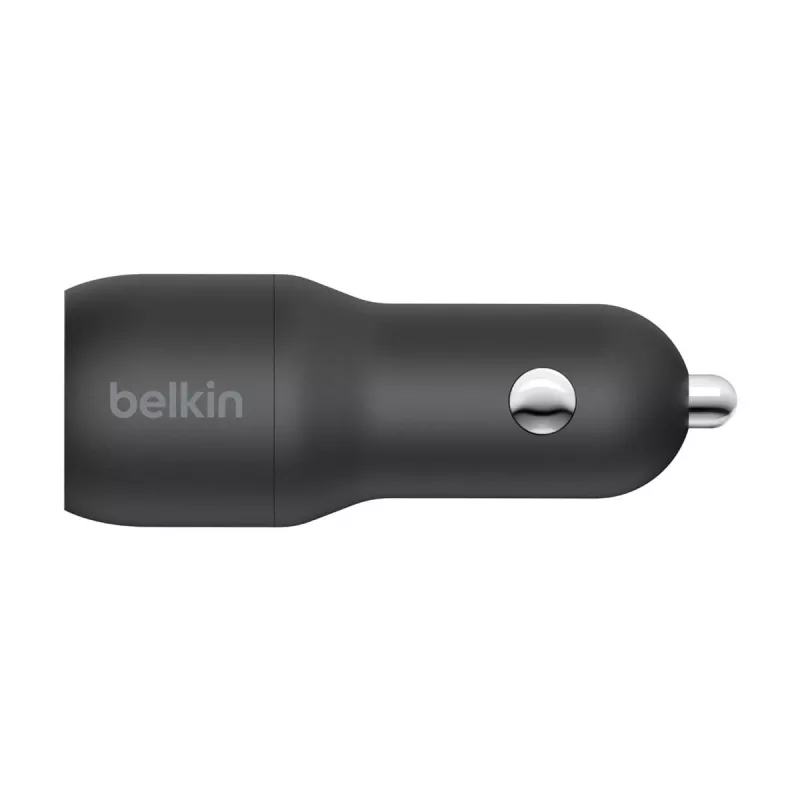 Automobilinis dviejų USB-A prievadų įkroviklis 12W x2, juodas