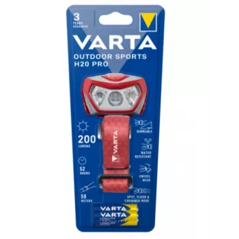 Galvos žibintuvėlis Varta Outdoor Sports H20 Pro pilka raudona