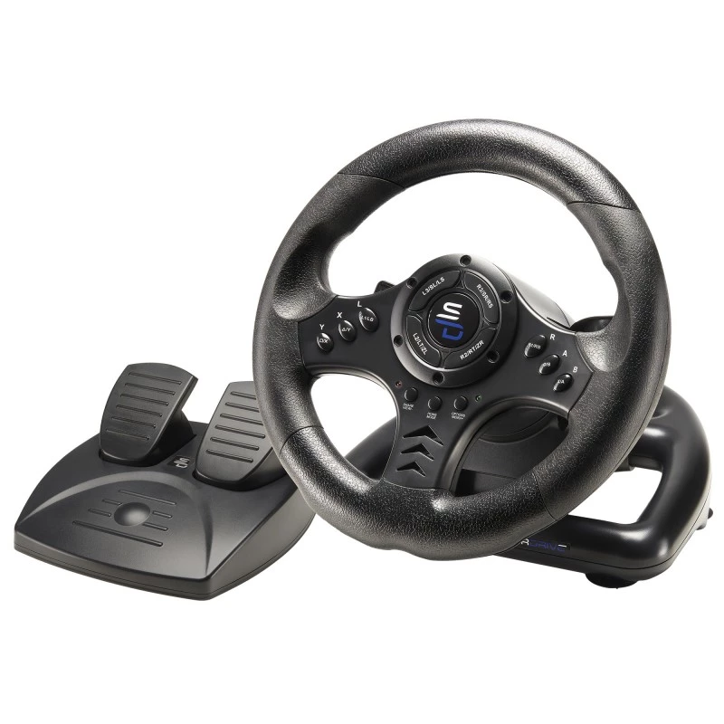 Vairas su pedalais Subsonic SA5426-NG Black USB 180° sukimosi kampas