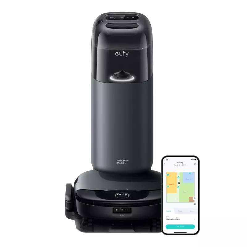Anker Eufy | Robotinis dulkių siurblys su viskas vienoje stotele | Omni S1 | Šlapias ir sausas valymas | Maks. veikimo laikas 216 min | 4600 mAh | 8000 Pa | Pilka