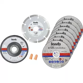 Pjovimo diskų rinkinys pradedantiesiems kwb 712042 Flat Centre 10 vnt.