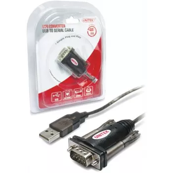 UNITEK Y-105 serijinis kabelis juodas 1,5 m USB-A – DB-9