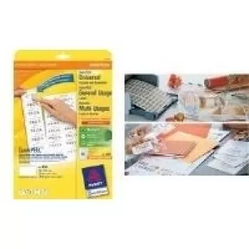 Avery Zweckform 6121 Universalios etiketės, 38 x 21,2 mm, 25 lapų / 1 625 etiketės, baltos (6121)