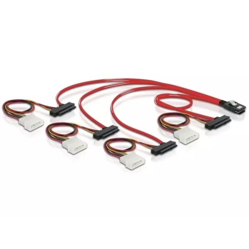 DeLOCK - Vidinis SAS kabelis (Serial Attached SCSI) - 4 juostų - 36 kontaktų 4i Mini MultiLane - vidinis maitinimo šaltinis, 4 kontaktų, vidinis SAS, 29 kontaktų (SFF-8482) - 50 cm (83059)