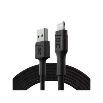 Lightning laidas Green Cell KABGC18 — 2 m, Lightning į USB-A, juodas