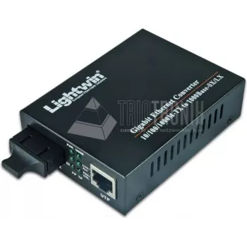 Lightwin LWC 10/100/1000 SM20 SC tinklo medijos keitiklis 1000 Mbit/s vienmodis juodas