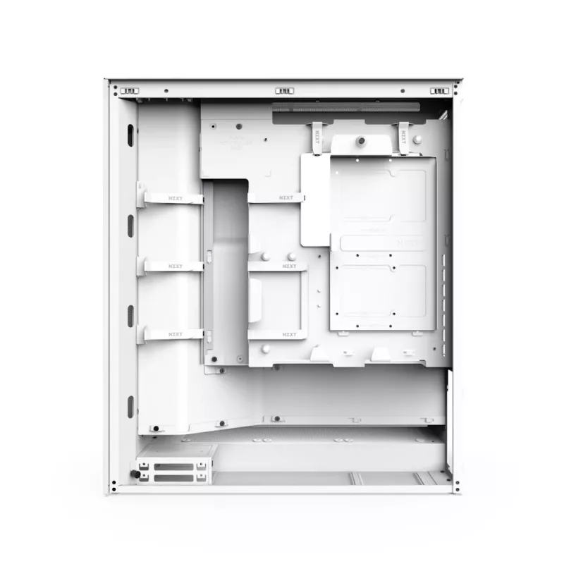PC korpusas NZXT H7 Flow RGB Midi Tower Baltas — Grūdintas stiklas, EATX, Priekyje 3×120mm, USB-C