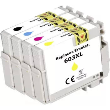 Renkforce rašalo rinkinys, suderinamas su Epson 603XL (C13T03A645), juoda, žydra, purpurinė, geltona RF-I-E-603XLBKCMY4PK RF-5655898