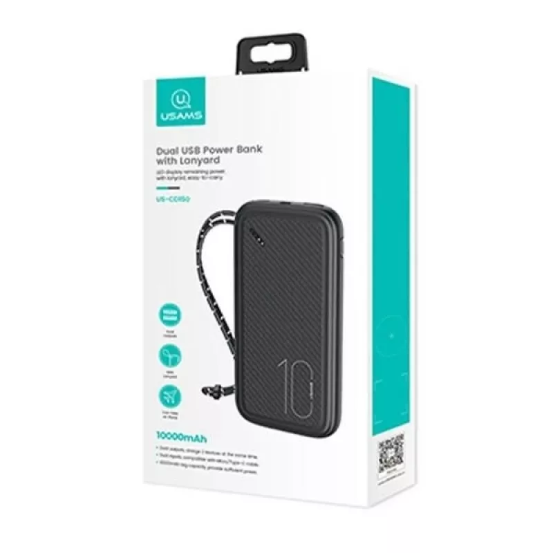 Nešiojamas maitinimo bankas USAMS PB56 10000mAh 2xUSB / USB-C / MicroUSB greitas įkrovimas