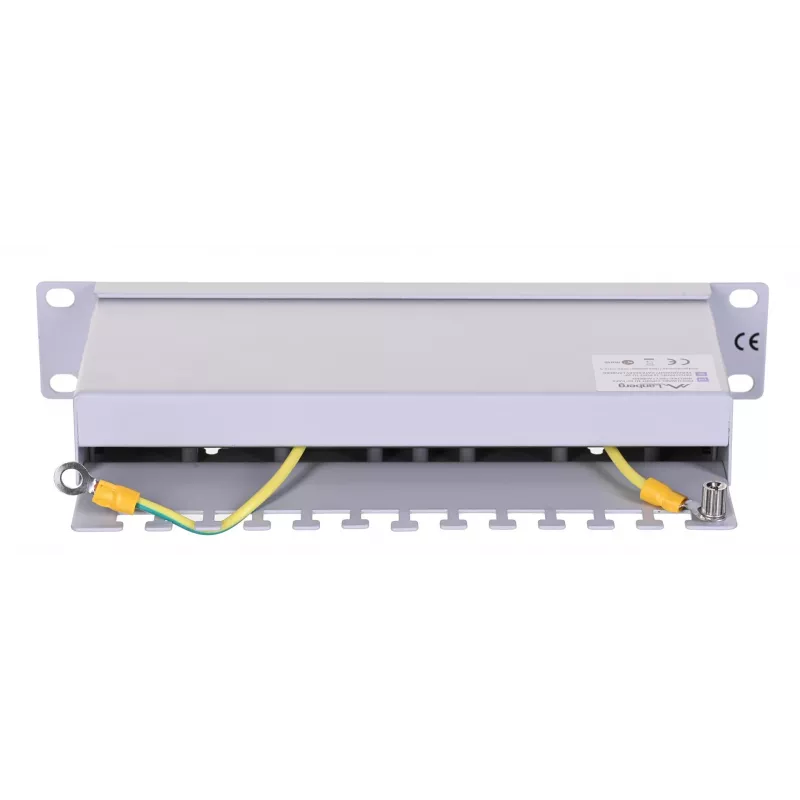 Patch panel LANBERG PPF6-9012-S, 12 prievadų, metalinis, pilkas, 1U, 215×130×44,5 mm