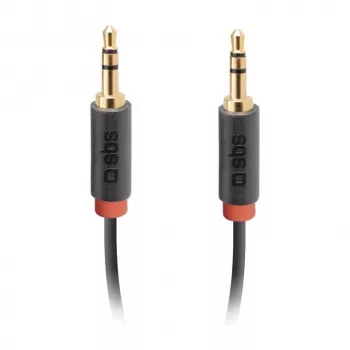 SBS TECABLE35KR - Audiokabel - mini-phone stereo 3,5 mm männlich zu mini-phone stereo 3,5 mm männlich - 1,5m - Schwarz (TECABLE35KR)