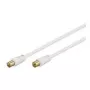 Wentronic Goobay anteninis jungiamasis kabelis, 100% ekranuotas, auksuotas, baltas, 1,5 m - Coax kištukas Koax lizdas (67282)