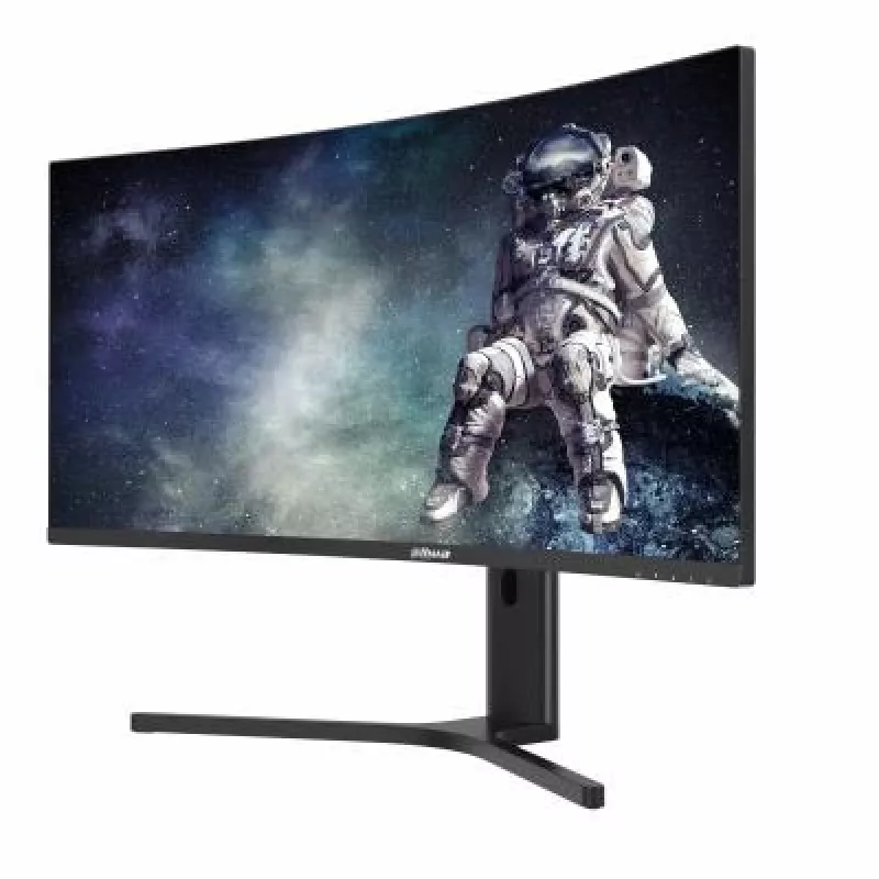 Monitorius DAHUA LM34-E330CA 34 colių (86,4 cm) itin platus Quad HD 3440×1440 VA LCD 21:9 lenktas, 1 ms, VESA, aukščio reguliavimas, juodas