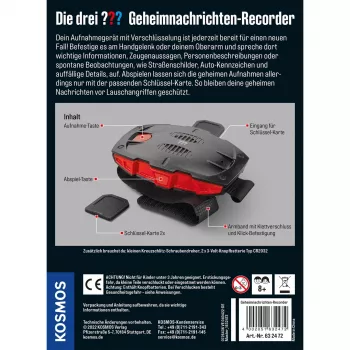 Die drei Geheimnachrichten-Recorder – slaptųjų pranešimų įrašymo detektyvų rinkinys