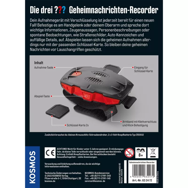 Die drei Geheimnachrichten-Recorder – slaptųjų pranešimų įrašymo detektyvų rinkinys