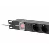 Lanberg PDU-07F-0200-BK 1U horizontalus maitinimo skirstytuvas 7 lizdai 16 A 2 m
