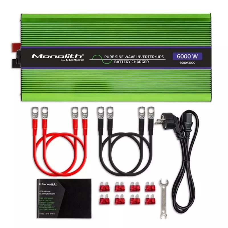 Automobilinis keitiklis Qoltec Monolith 6000 W Green 12 V