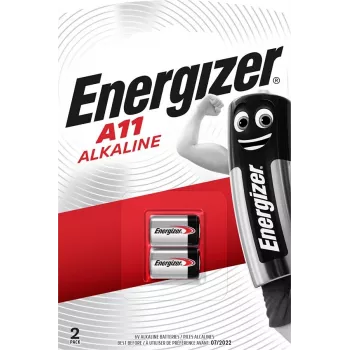 Vienkartinė ličio cilindrinė baterija Energizer A11/E11A 6V 2 vnt. — sidabrinė, lizdinė pakuotė