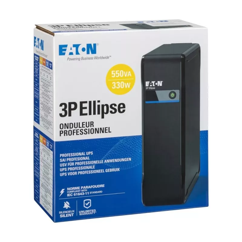 Eaton 3P Ellipse 550 nepertraukiamo maitinimo šaltinis (UPS) Atsarginis (Offline) 0.55 kVA 330 W 4 kintamosios srovės lizdai