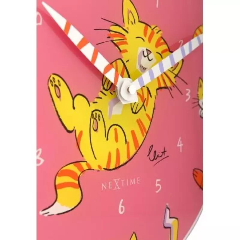 NeXtime klok 8810 Tickle My Tummy, Ø30 cm, sieninis, rožinė / daugiaspalvė
