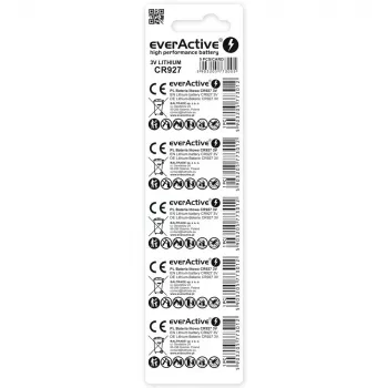 Ličio moneta baterija everActive CR927 3V, 30 mAh, aukštis 2,7 mm – pakuotė 5 vnt.