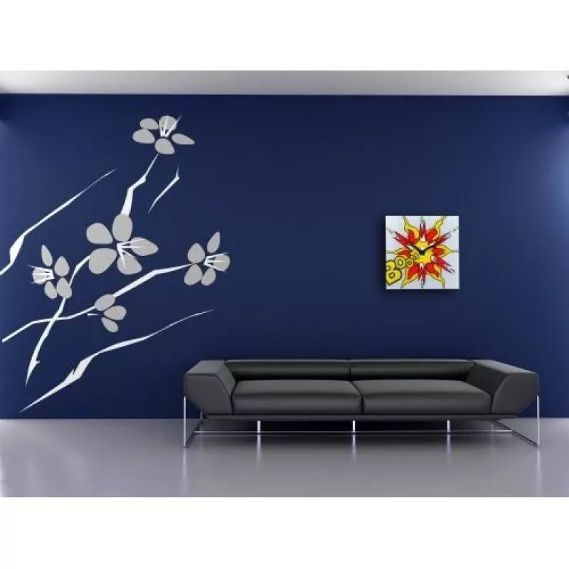 NeXtime klok 8173 Boom sieninis laikrodis, 43x43 cm, raudona/geltona/balta