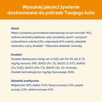 Šlapias kačių ėdalas Purina Nestlé Adult 1+ 10×85 g – vištiena, 11,5% baltymų, 82% drėgmės