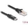 Adapteris DeLOCK USB 2.0 Type-C (vyriškas) į Serial RS-232 RJ45 (vyriškas) 1,8 m juodas