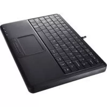 Perixx PERIBOARD-510 H PLUS juoda kompaktiška klaviatūra su integruotu jutikliniu kilimėliu