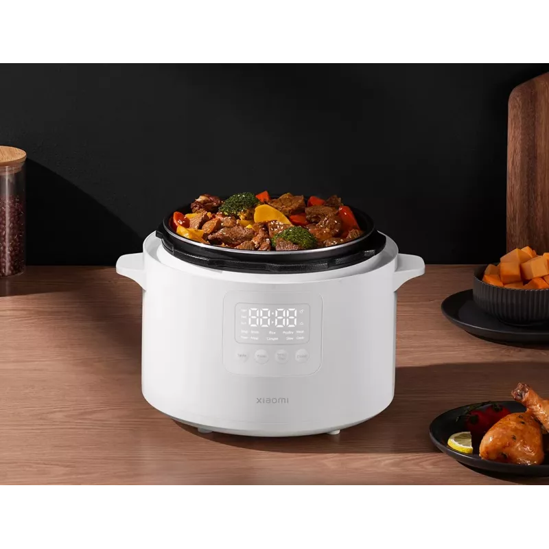 Elektrinis greitpuodis Xiaomi 4,8 L – 1000 W, baltas, išimamas puodas, ekranas