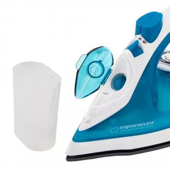 Garintuvas ESPERANZA EHI002 — 2200 W, keraminis padas, vertikalus garas, 0,815 kg, baltas/mėlynas