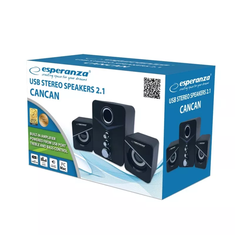 Garsiakalbių rinkinys Esperanza EP153 USB 2.1 6 W Juodas