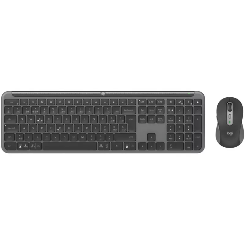 Belaidis klaviatūros ir pelės rinkinys Logitech Signature Slim Combo MK950 for Business, pilno dydžio, Bluetooth 5.1 LE, QWERTZ, Šveicarijos, grafito spalvos (920-012503)