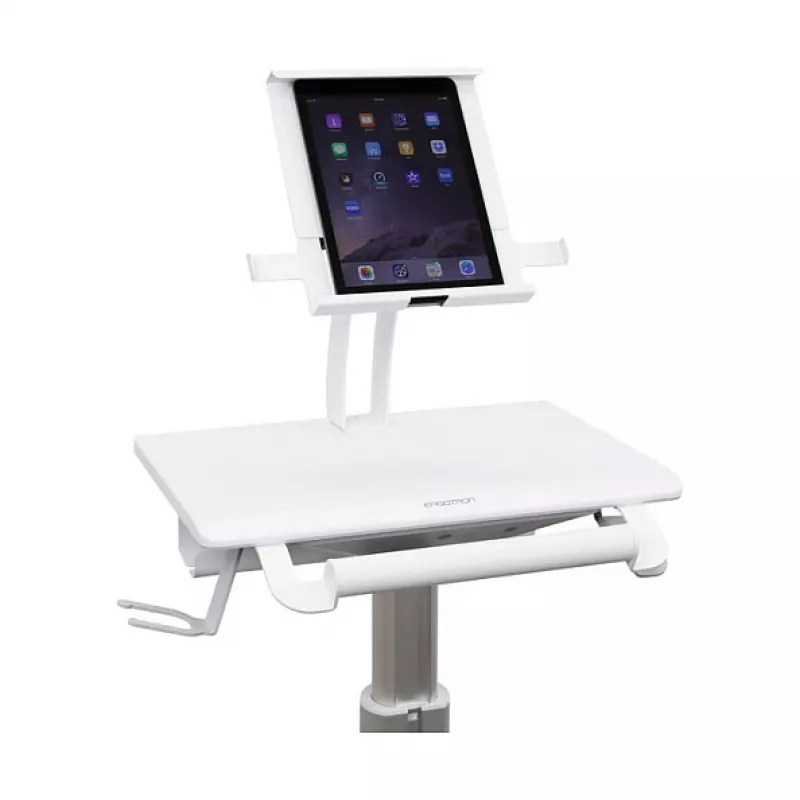 Ergotron Tablet Cart SV10 – vežimėlis planšetei / klaviatūrai, metalas, baltas, aliuminis, iki 30,5 cm (12 inch)