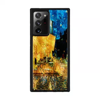 Telefono dėklas iKins Samsung Galaxy Note 20 Ultra – juodas kavinės terasos dizainas