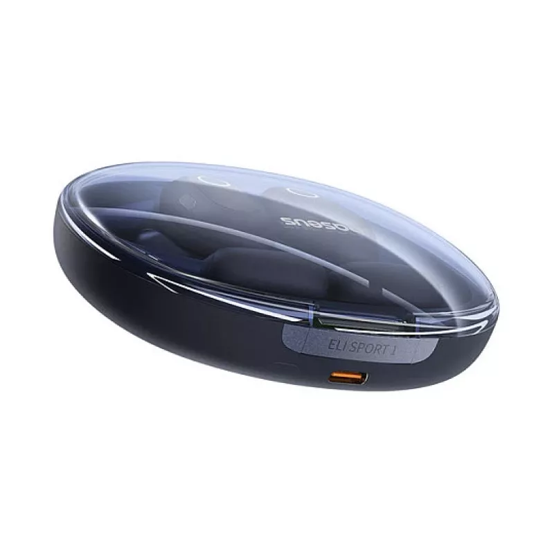 Baseus Eli Sport 1 atviro tipo belaidės ausinės Cosmic Black su USB laidu