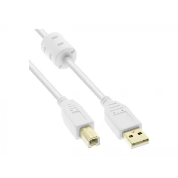 Microconnect USBAB2WF USB kabelis USB 2.0 2 m USB A USB B Baltas