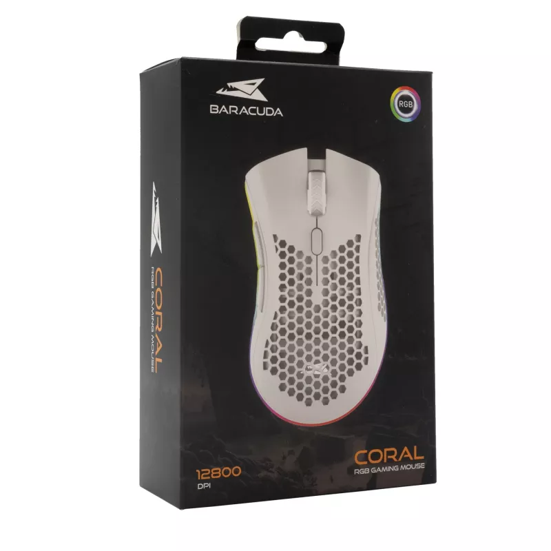 Baracuda BGM-032 Coral White – žaidimų pelė