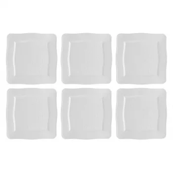 Kvadratinės pietų lėkštės LA PORCELLANA BIANCA Florentina White 26,5 cm – 6 vnt.