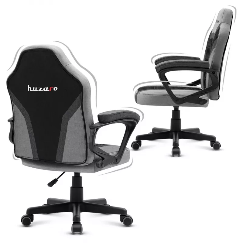 Žaidimų kėdė vaikams Huzaro HZ-Ranger 1.0 Gray tinklelis, pilka ir juoda