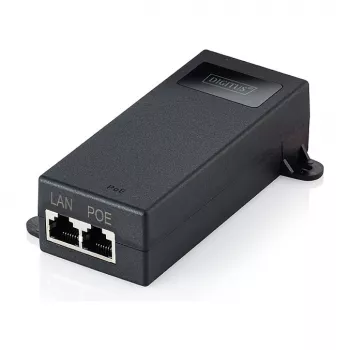 PoE++ įpurškiklis DIGITUS DN-95104-1 — Gigabit Ethernet 802.3bt, 60W, 55V, 100m, juodas