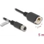 Tinklo kabelis DeLOCK M12 D-koduotas 4 kontaktų moteriškas į RJ45 Cat5e 5 m juodas