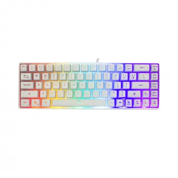 Klaviatūra White Shark RONIN balta USB QWERTY 68 klavišų LED