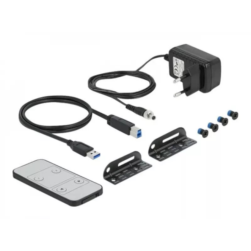 KVM jungiklis DeLOCK 11484 4 kompiuteriams, DisplayPort, HDMI, juodas