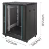 Tinklo spintos stovas QOLTEC 54518 19 colių 15U – plieninis 19 colių įrangos korpusas