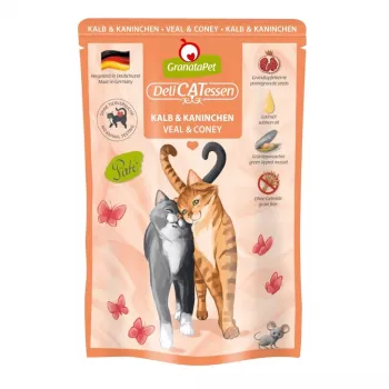 Šlapias ėdalas katėms Fox4Pets DeliCATessen veršiena ir triušis 85 g pakelis, pilnavertis ėdalas, be glitimo ir sojos